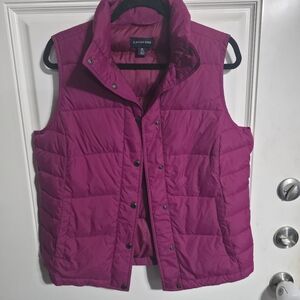 Lands' End Women's Pink Quilted Puffer Vest Size Medium 80% Down 20% Feathers